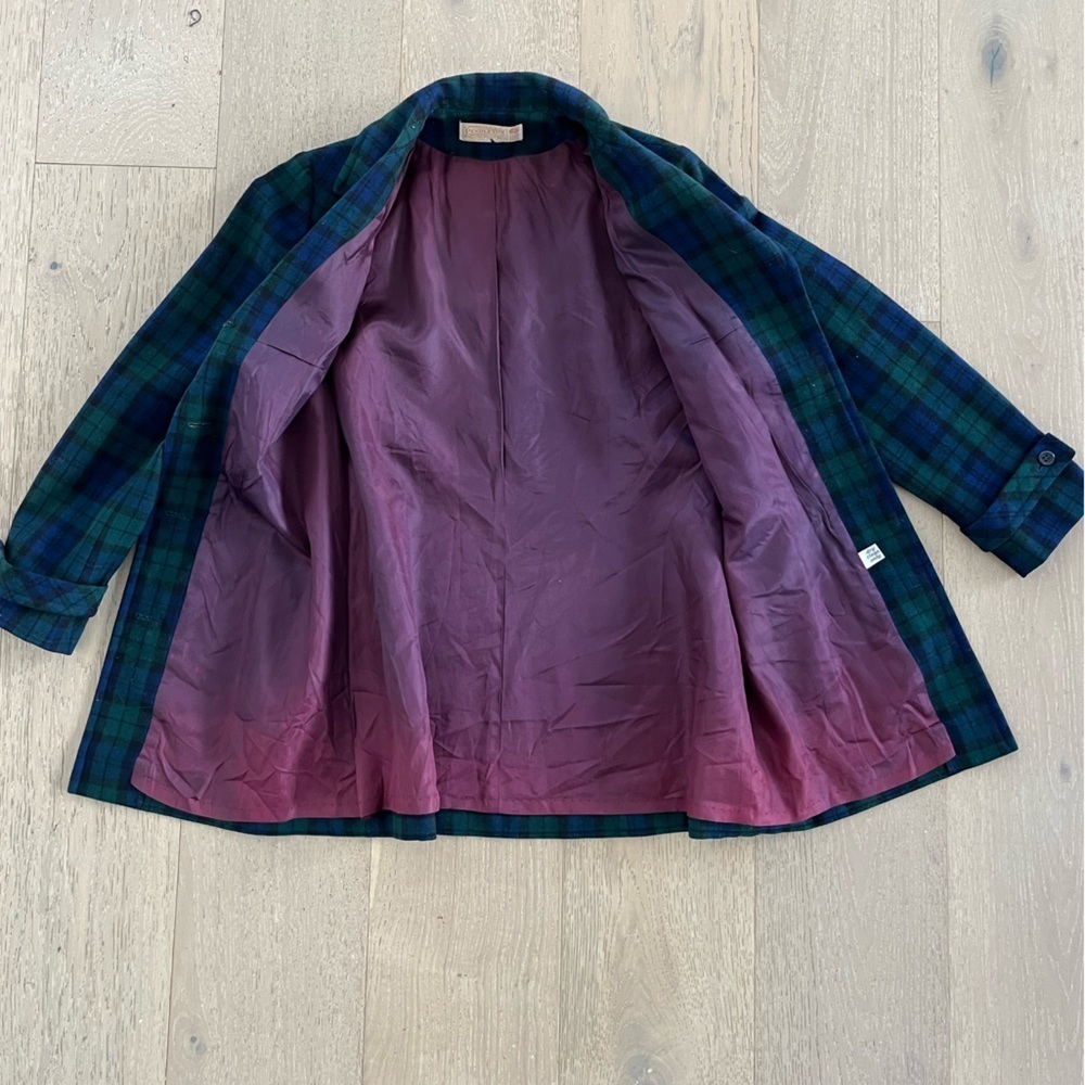 Pendleton Vintage Wool Plaid Pea Coat - Picture 4 of 11